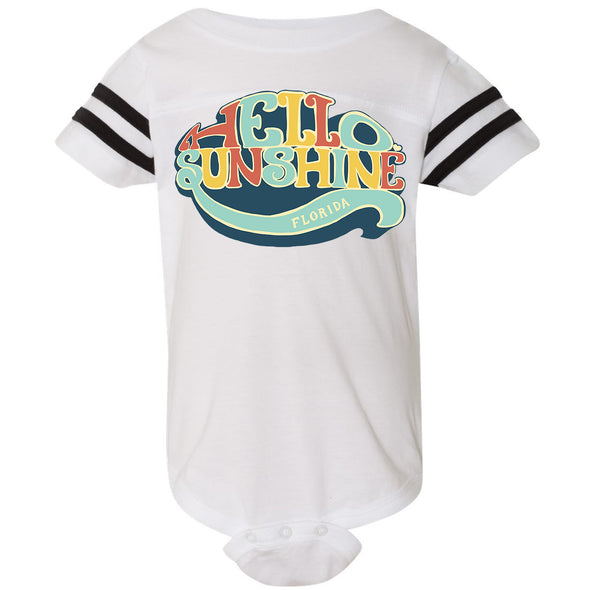 Hello Sunshine Florida Stripes Baby Onesie