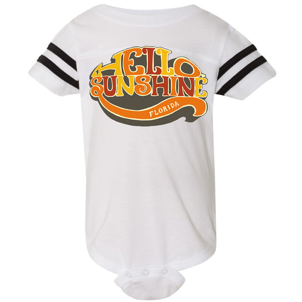 Hello Sunshine Florida Stripes Baby Onesie