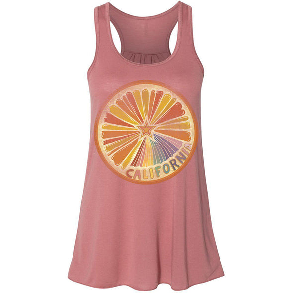 Starburst Orange Flowy Tank-CA LIMITED