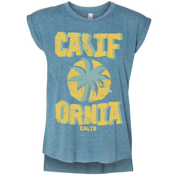 Sunset CA Love Rolled Sleeve Tank-CA LIMITED