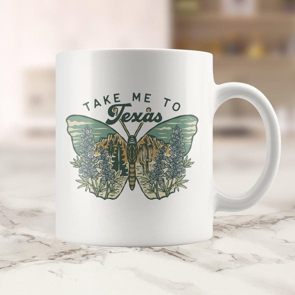 Take Me TX Butterfly Ceramic Mug-CA LIMITED