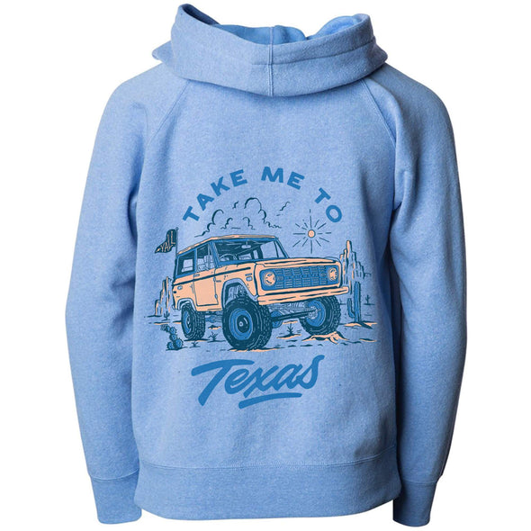 Take Me Tx Raglan Toddlers Zip Up Hoodie-CA LIMITED