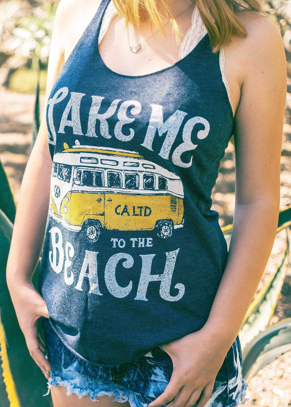 Take me to the beach racerback tank-CA LIMITED