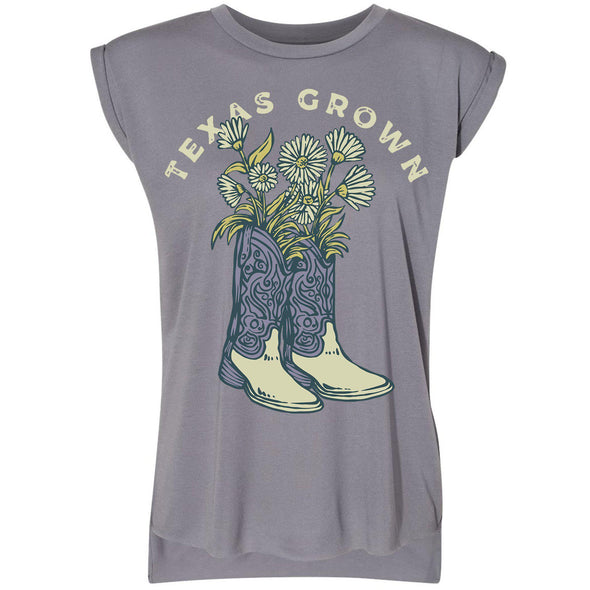 Texas Grown Rolled Sleeve Tank-CA LIMITED