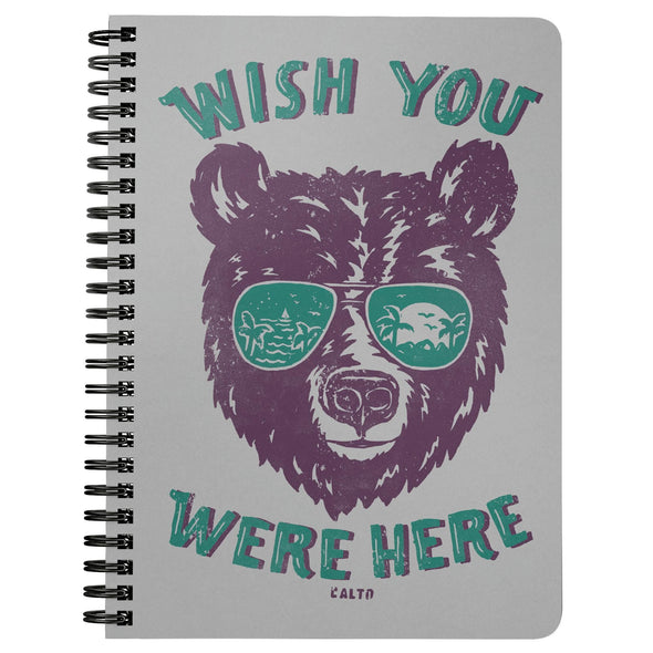 Wish Bear Grey Spiral Notebook-CA LIMITED