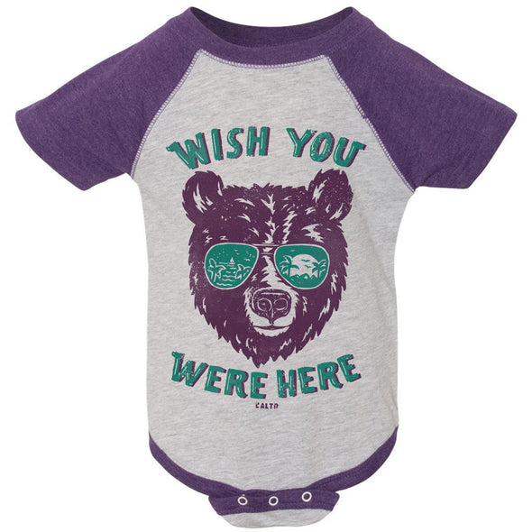 Wish You Were Here Baseball Baby Onesie-CA LIMITED