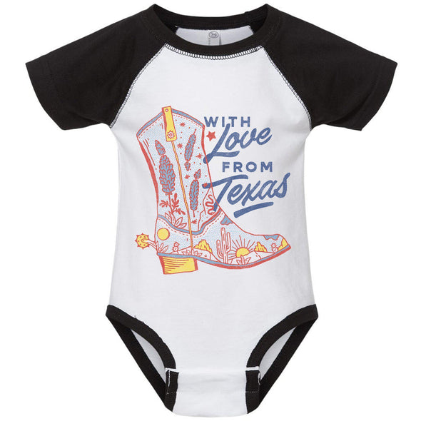 With Love TX Baseball Baby Onesie-CA LIMITED