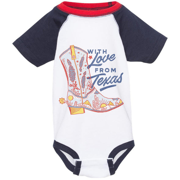 With Love TX Baseball Baby Onesie-CA LIMITED