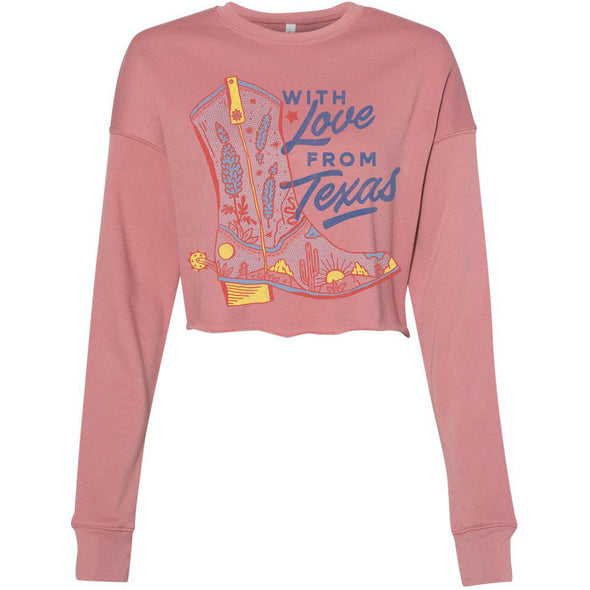With Love TX Cropped Sweater-CA LIMITED